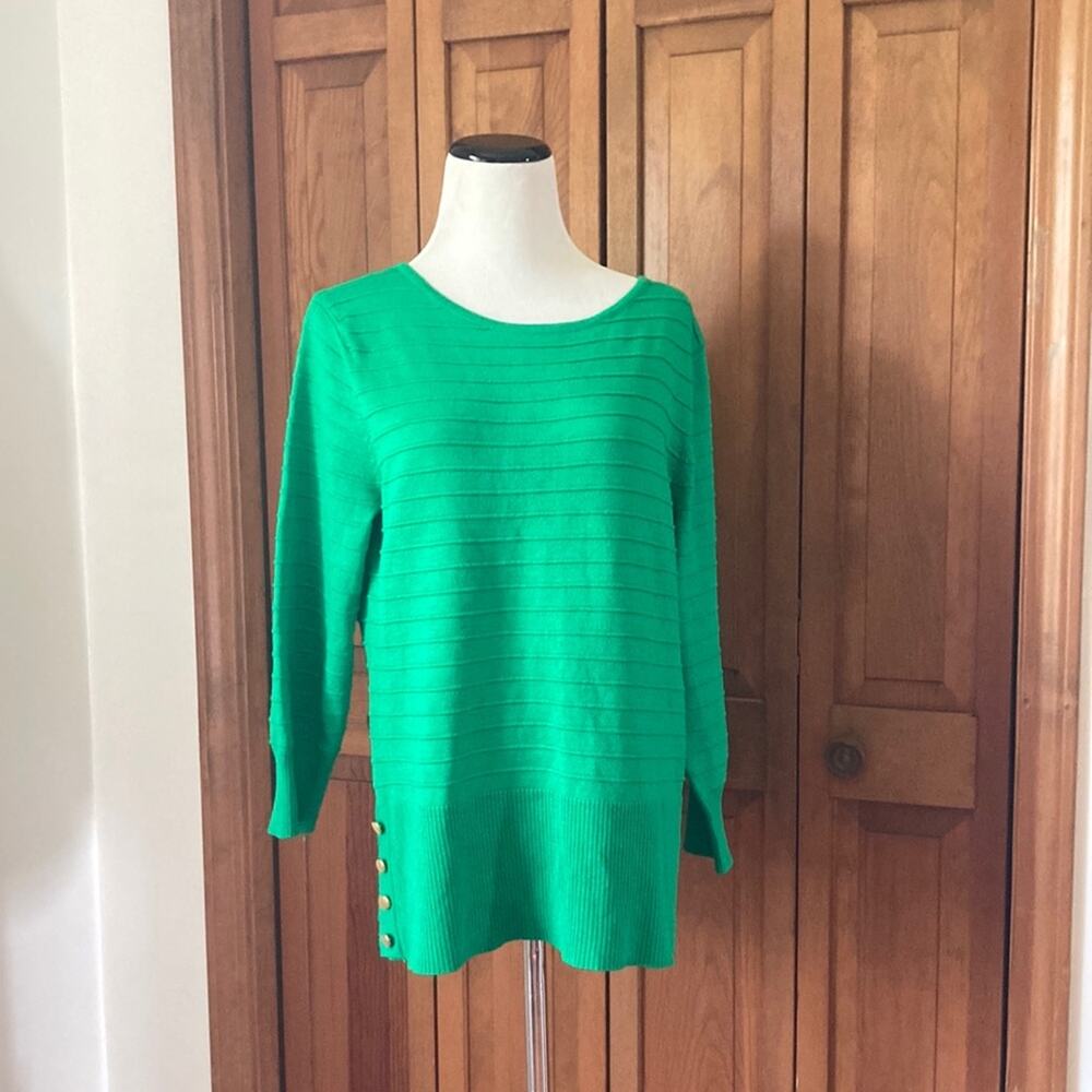 Cable & Gauge Kelly Green Pullover Sweater, Size XL